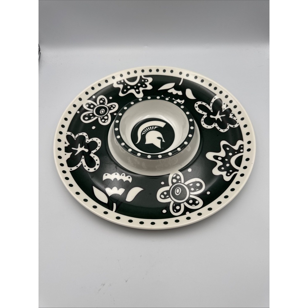 Michigan State Football Chip & Dip Tray Official Team Logo Game Day 14"